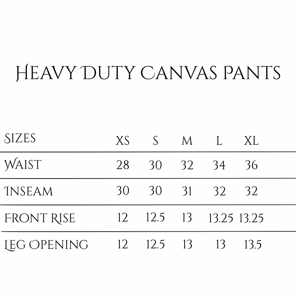 (Made to Ship) Heavy Duty Canvas Pants