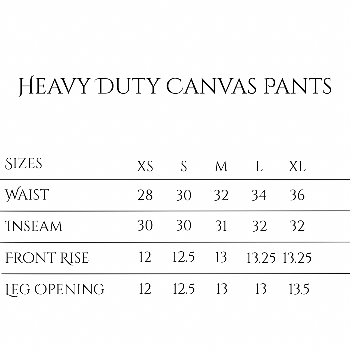 (Made to Ship) Heavy Duty Canvas Pants